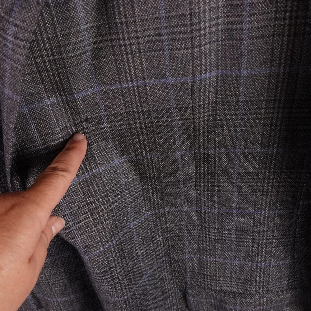 Samuelsohn Loro‎ Piana Cashmere Blazer Mens 46 Extra Tall Grey Plaid Sport Coat